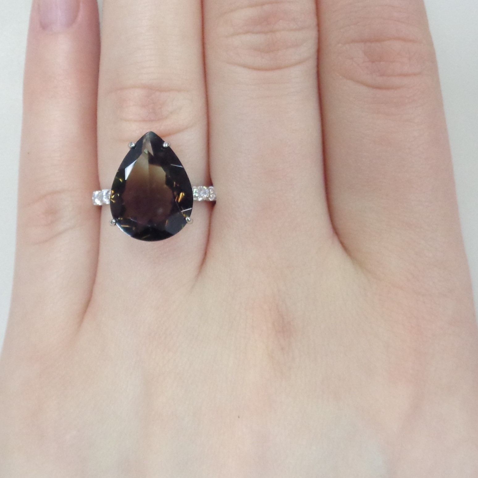 Серебряное кольцо с раухцитрином